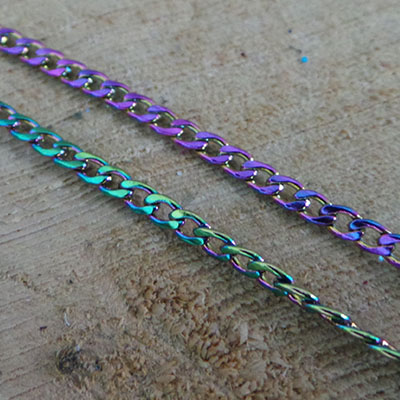 CH58063 Stainless steel curb chain per meter 4,5x3mm/1meters multicolor (0 0)