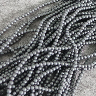 CH58066 SYNTHETIC ROUND HEMATITE BEADS  FOR JEWELLERY 3MM/130PCS/MM/Ø0,8MM   GREY COLOR,   ,MATERIAL ,,BEADS (12 0) ()