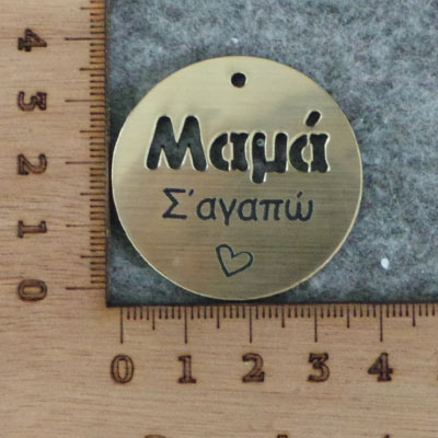 CH58220 Acrylic laser cuts charms ‘i love you mum’for jewelery/decoration 50mm//1pcs/ gold plated, for father  ,material ,family/mothers days, (0 0)