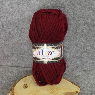 CH58227 Alize suplerlana megafil  for sweater,beany,scurf 100x55mm/1meters/μέτρα  (alize) 57-dark red, acrylic  ,material ,winter yarn, (0 0)
