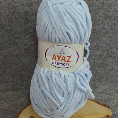 CH58234 Ayaz baby soft yarn ,for baby clothes/blankets 100gr/100meters/ light blue color, polyester  ,material 100% polyester,winter,tunisian crochet hook no 7-8 (0 0)