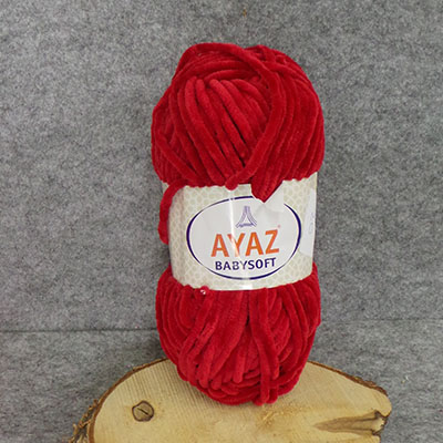 CH58238 Yarns ayaz baby soft,polyester ,100gr/100meters ,red color (0 0)