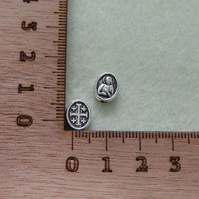 CH58293 Brass panagitses amulet , 10x8mm/5pcs/ antique silver,   ,material ,religious,beads (0 0)