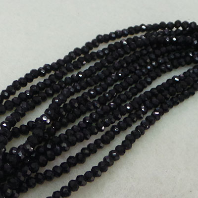 CH58337 Glass glass beads rondelle,faceted ,4x3mm/150pcs ,black color (0 0)