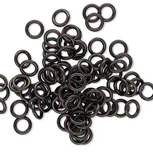 CH5836 Jump Rings Metal Round Unsoldered,Thickness 1.00mm ,8X1mm/65Pcs ,Black Color (12 76) ()