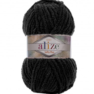 CH58628 Yarns alize softy plus,micropolyester ,100gr/120meters ,black color col 60 (0 0)