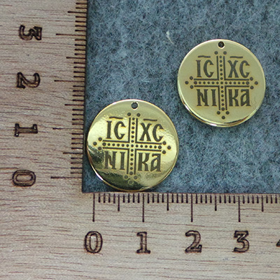 CH58675 Μεταλλικα κωνσταντινατα για κοσμημα 20mm//1τεμ. επιχρυσο χρωμα,   ,συνθεση ,θρησκετυτικα,κρεμαστα (0 0)