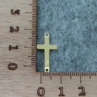CH58749 Crosses stainless steel silhouette,with stamping  blank ,11x22mm/1pcs ,gold plated (0 0)