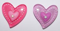 CH5877 Hearts acrylic silhouette,cabochons ,27mm/2pcs ,multicolor (0 0)