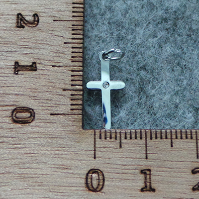CH58828 Crosses stainless steel silhouette,micropave ,11x12mm/1pcs ,steel color (0 0)