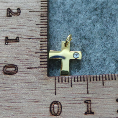 CH58830 Stainless steel micropave cross pendants ,for jewellery 11x12mm/1pcs/ gold plated, micropave  ,material stainless steel,religious,charms (0 0)