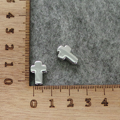 CH58839 Σταυροι ατσαλι φιγουρα ,14x10mm/1τεμ. ,ατσαλινο χρωμα,με λεια επειφανια (0 0)