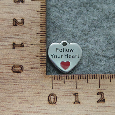 CH58895 Ατσάλινες καρδίες με χρώμα 13X16mm/1Τεμ. Ατσάλινο Χρώμα Για κόσμημα Αγίου Βαλεντίνου Κρεμαστά (25 8) (5gr) ()