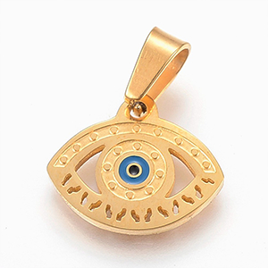 CH58904 Ατσάλινα Ματάκια  13X16mm/1Τεμ. Επίχρυσο Χρώμα Για κόσμημα/Γούρια  Κρεμαστά  (1 0) (4gr) ()