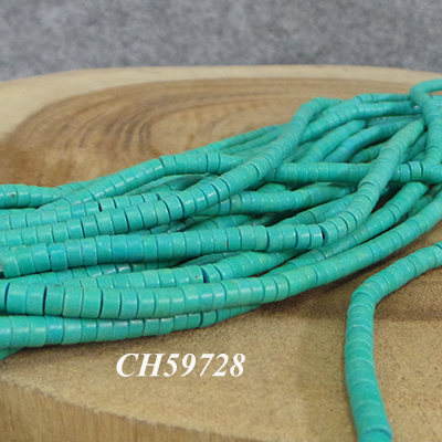 CH59728 Ημιπολυτιμοι λιθοι χαολιτης/howlite ροδελες ,5x3mm/145τεμ. ,τυρκουαζ χρωμα,πλακε (0 0)