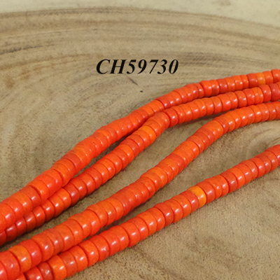 CH59730 Semi precious stones howlite roundel,flat ,5x3mm/145pcs ,orange color (0 0)