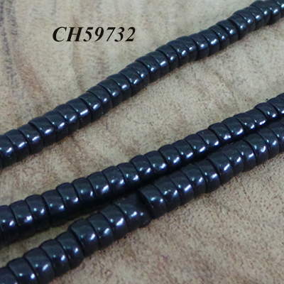 CH59732 Semi precious stones howlite roundel,flat ,5x3mm/145pcs ,black color (0 0)