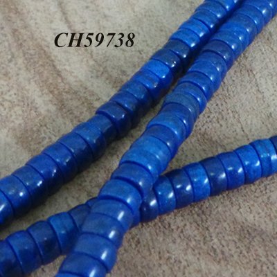 CH59738 Semi precious stones howlite roundel,flat ,8x4mm/110pcs ,blue color (0 0)
