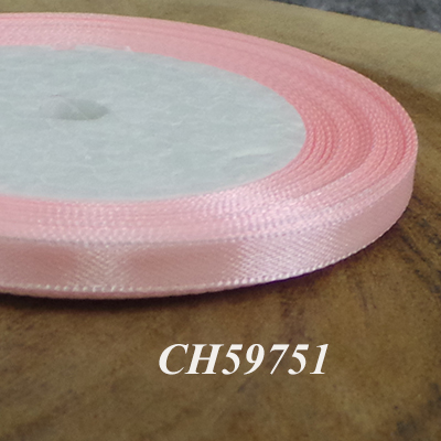 CH59751 Single face solid color satin ribbon 6mm/23meters pink color (0 0)