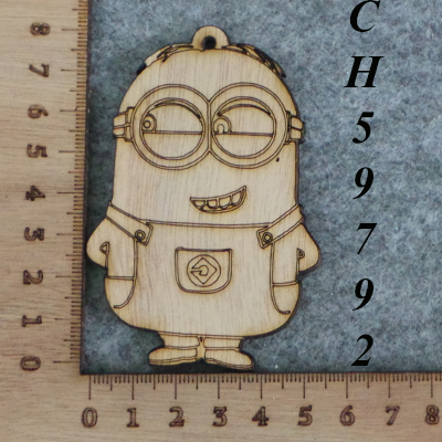 CH59792 Ξυλινες φιγουρες με χαραξη ‘minions’ για διακοσμηση 84x47mm/1τεμ. φυσικο χρωμα,   ,συνθεση plywood,πασχαλινα,κρεμαστα (-1 0)