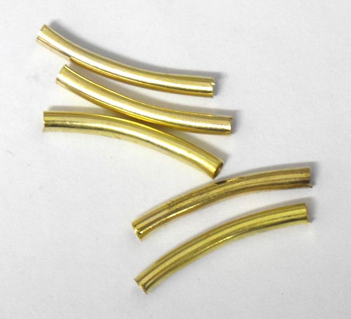 CH5998 Μεταλλικά σωληνάκια  Για κόσμημα 25X3mm/Ø2mm/~36Τεμ. Επίχρυσο Χρώμα, Κυρτά  ,Συνθεση ,Χάντρα (5 11) (14gr) ()