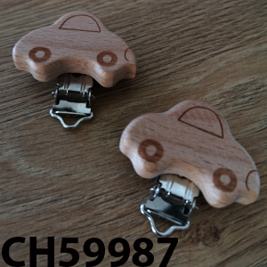 CH59987 Ξυλινα κλιπ για πιπιλες αυτοκινητακια 50mm/1τεμ. φυσικο χρωμα (0 0)