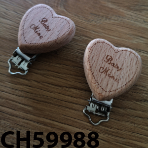 CH59988 Ξυλινα κλιπ για πιπιλες καρδουλες 50mm/1τεμ. φυσικο χρωμα (0 0)
