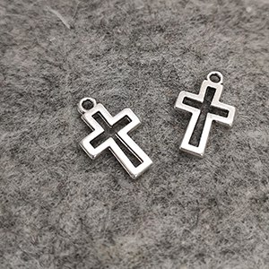 CH60131 Metal Cross Pendants ,For Jewellery 11X15mm/5Pcs/ Antique silver,   ,Material ,Religious,Charms (1 0) ()