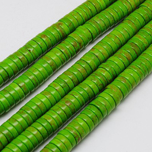 CH60330 Synthetic turquoise beads heishi shape flat 4x2mm/170pcs green color for jewellery  beads heishi (0 0)