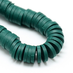 CH60337 Polymer clay beads rondelle flat,flat ,4x1mm/380pcs ,petrol color (0 0)