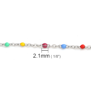 CH60440 Brass beaded chains/rozery ,for jewellery 2mm//1meters/ platinum plated/multicolor, per meter  ,material ,, (0 0)