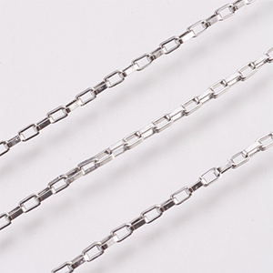 CH60522 Chains stainless steel per meter,venetian chain ,3×1,7/1meters ,steel color (0 0)