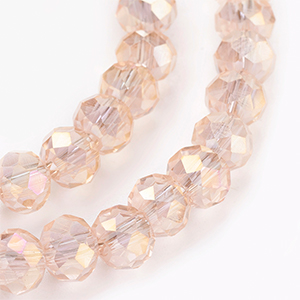 CH60538 Glass glass beads rondelle,faceted ,6x4mm/89pcs ,peach color (0 0)