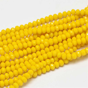 CH60540 Glass glass beads rondelle,faceted ,3x2mm/150pcs ,yellow color (0 0)