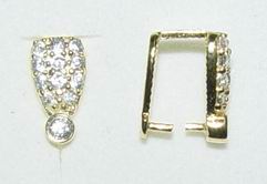 CH6057 SILVER 925 BAILS  FOR JEWELLERY 10mm//1Pcs/   GOLD PLATED, MICROPAVE  ,Material STAINLESS STEEL,, (19 0) ()