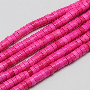 CH60592 Synthetic turquoise beads heishi shape flat 4x2mm/170pcs fouchsia color for jewellery  beads heishi (-1 0)