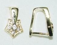 CH6062 SILVER 925 BAILS  FOR JEWELLERY 14mm//1Pcs/   GOLD PLATED, MICROPAVE  ,Material STAINLESS STEEL,, (29 0) ()