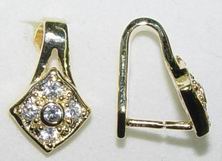 CH6064 SILVER 925 BAILS  FOR JEWELLERY 14mm//1Pcs/   GOLD PLATED, MICROPAVE  ,Material STAINLESS STEEL,, (28 0) ()