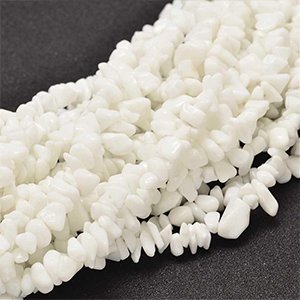 CH60658 Glass Beads Chips  For Jewellery 9~11mm/80cm/   White Color,   ,Material Glass,,Beads (29 3) ()