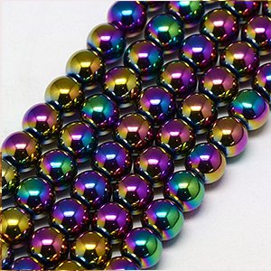 CH60734 Semi precious stones synthetic hematite round shape, ,3mm/37cm/str ,multicolor (0 0)