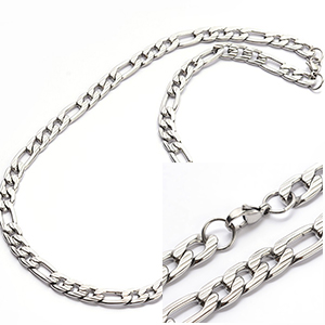 CH60769 Stainless steel necklace figuro chains ,for jewellery 6x5mm/1pcs/ steel color,   ,material ,, (0 0)