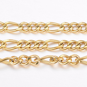 CH60773 Αλυσίδες Ατσάλινες Με το Μέτρο ,5X3mm/1Μέτρ. ,Επίχρυσο Χρώμα,Figaro Chain (16.9 9.2) (0gr) ()