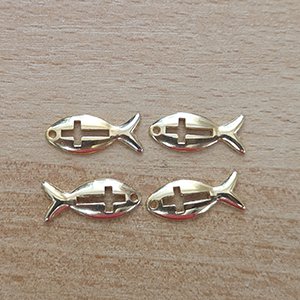 CH60809 Σταυροί Ορείχαλκος Ψαράκια ,11X15mm/2Τεμ.,Επίχρυσο Χρώμα (10 6) (5gr) ()