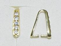 CH6082 SILVER 925 BAILS  FOR JEWELLERY 13mm//1Pcs/   GOLD PLATED, MICROPAVE  ,Material STAINLESS STEEL,, (38 0) ()