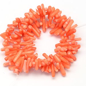 CH60889 Semi precious stones coral (sea bamboo) stick, ,1str5~26mm/37cm/str ,coral color (0 0)