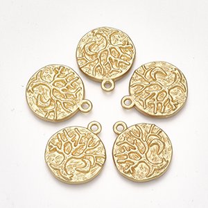 CH60896 Alloy tree of life charms 21mm/2pcs gold plated color (0 0)