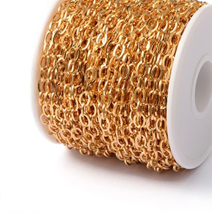 CH61048 Chains stainless steel per meter,cable chain ,7x4mm/1meters ,gold plated (0 0)