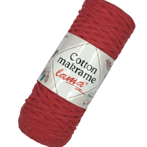 CH61117 LAMA COTTON MACRAME  FOR MACRAME,TASSELS,PLACE MATS,RUNNERS 250gr/60Meters//4mm  (Lama) RED COLOR,Col 104 COTTON  ,Material ,Kneeting Accessories, (-1 0)