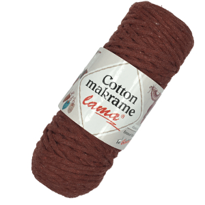 CH61125 LAMA COTTON MACRAME  FOR MACRAME,TASSELS,PLACE MATS,RUNNERS 250gr/60Meters//4mm  (Lama) BROWN COLOR,Col 88 COTTON  ,Material ,Kneeting Accessories, (-1 0)