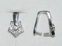 CH6115 SILVER 925 BAILS  FOR JEWELLERY 14mm//1Pcs/   RHODIUM PLATED, MICROPAVE  ,Material STAINLESS STEEL,, (28 0) ()